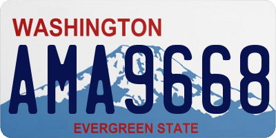 WA license plate AMA9668
