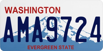 WA license plate AMA9724