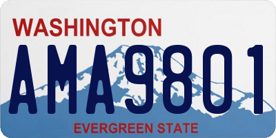 WA license plate AMA9801