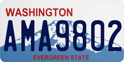 WA license plate AMA9802