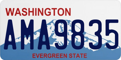 WA license plate AMA9835