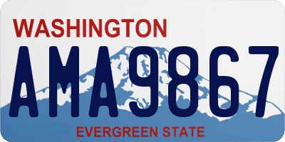 WA license plate AMA9867
