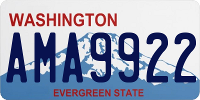 WA license plate AMA9922