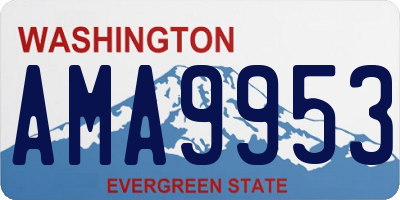 WA license plate AMA9953