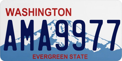 WA license plate AMA9977