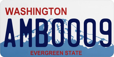WA license plate AMB0009
