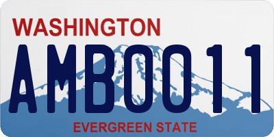 WA license plate AMB0011