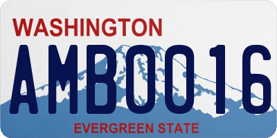 WA license plate AMB0016