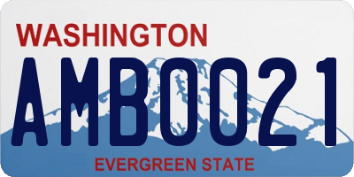 WA license plate AMB0021