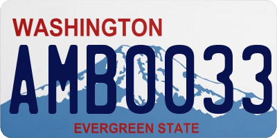 WA license plate AMB0033