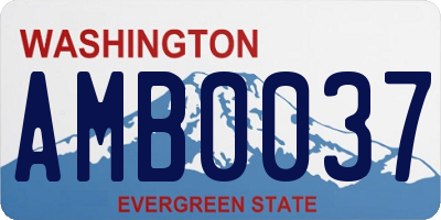 WA license plate AMB0037