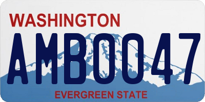 WA license plate AMB0047