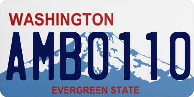 WA license plate AMB0110