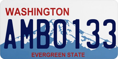 WA license plate AMB0133