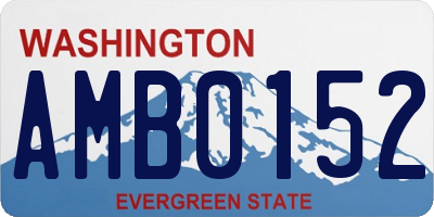 WA license plate AMB0152