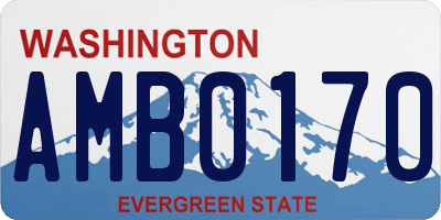 WA license plate AMB0170