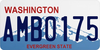 WA license plate AMB0175