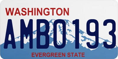 WA license plate AMB0193