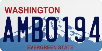 WA license plate AMB0194