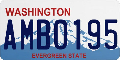 WA license plate AMB0195