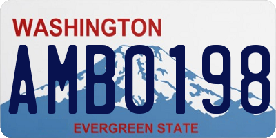 WA license plate AMB0198