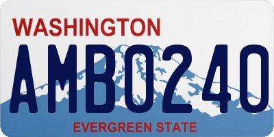 WA license plate AMB0240