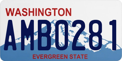 WA license plate AMB0281