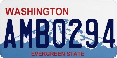 WA license plate AMB0294