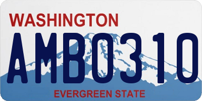 WA license plate AMB0310