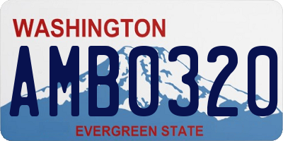 WA license plate AMB0320