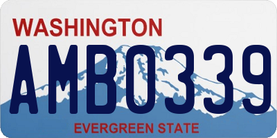 WA license plate AMB0339