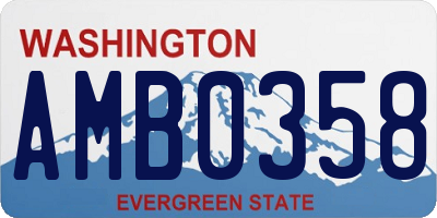 WA license plate AMB0358