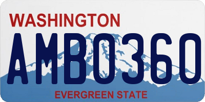 WA license plate AMB0360