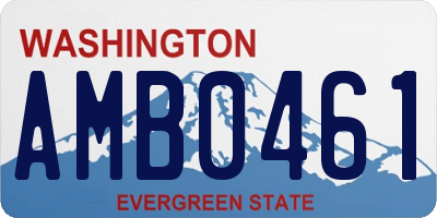 WA license plate AMB0461