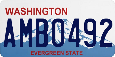 WA license plate AMB0492