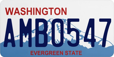 WA license plate AMB0547