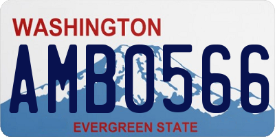 WA license plate AMB0566