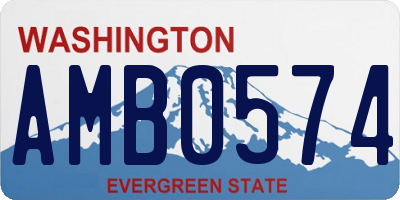 WA license plate AMB0574