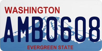 WA license plate AMB0608