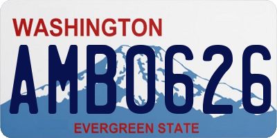 WA license plate AMB0626
