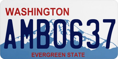 WA license plate AMB0637