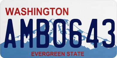 WA license plate AMB0643