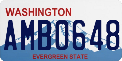 WA license plate AMB0648