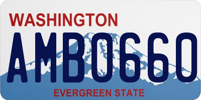 WA license plate AMB0660