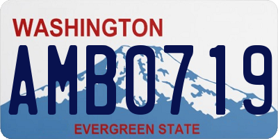 WA license plate AMB0719