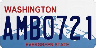 WA license plate AMB0721