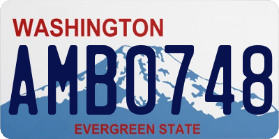 WA license plate AMB0748