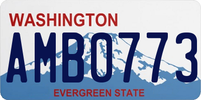 WA license plate AMB0773