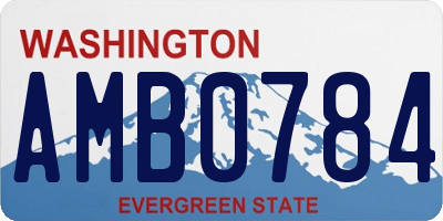 WA license plate AMB0784