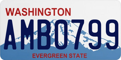 WA license plate AMB0799